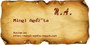 Mingl Agáta névjegykártya